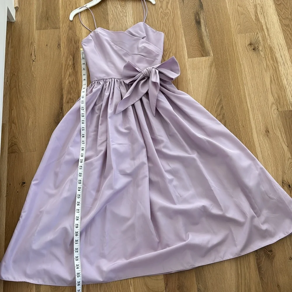 Lilac dress sz3. Vintage T-length dress made of taffeta poly blend.. - Picture 4 of 11